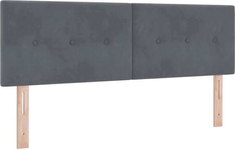 VidaXL Hoofdbord met LED -striplichten Verstelbaar Grijs 72 cm Fluweel