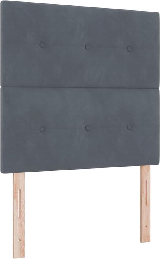 VidaXL Hoofdbord met LED -striplichten Verstelbaar Grijs 80 cm Fluweel