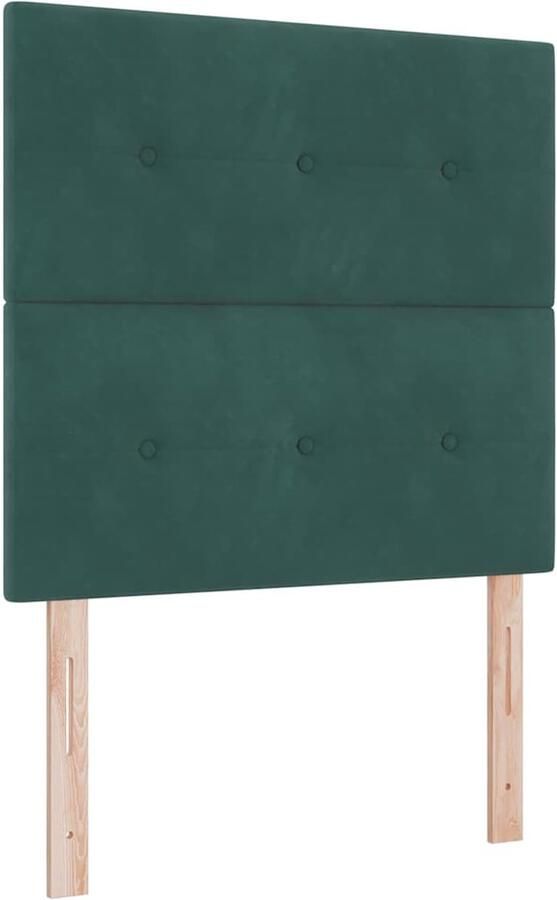 VidaXL Hoofdbord met LED -striplichten Verstelbaar Groen 90 cm Fluweel