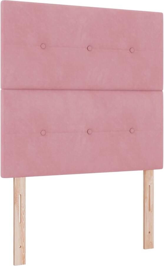 VidaXL Hoofdbord met LED -striplichten Verstelbaar Roze 80 cm Fluweel