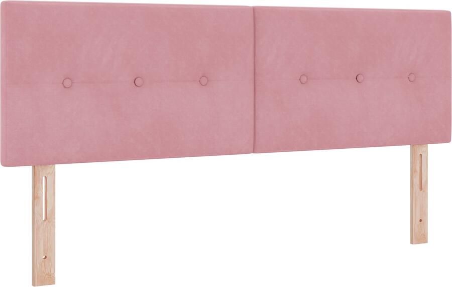 VidaXL Hoofdbord met LED -striplichten Verstelbaar Roze 80 cm Fluweel