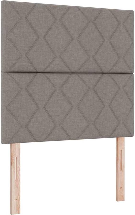 VidaXL LED Hoofdbord met Diamant Blokken Ontwerp in Taupe 100 cm Stof - Foto 2