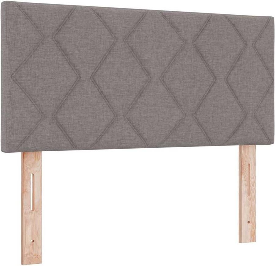 VidaXL Hoofdbord met LED -striplichten Verstelbaar Taupe 100 cm Stof