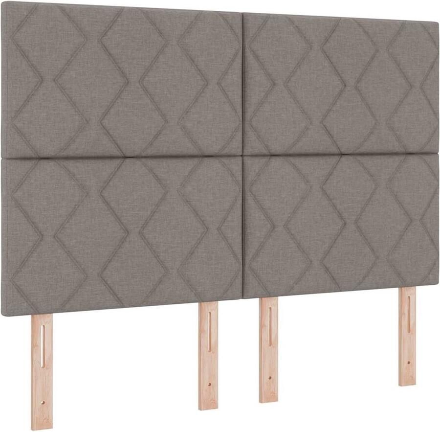 VidaXL Hoofdbord met LED -striplichten Verstelbaar Taupe 144 cm Stof