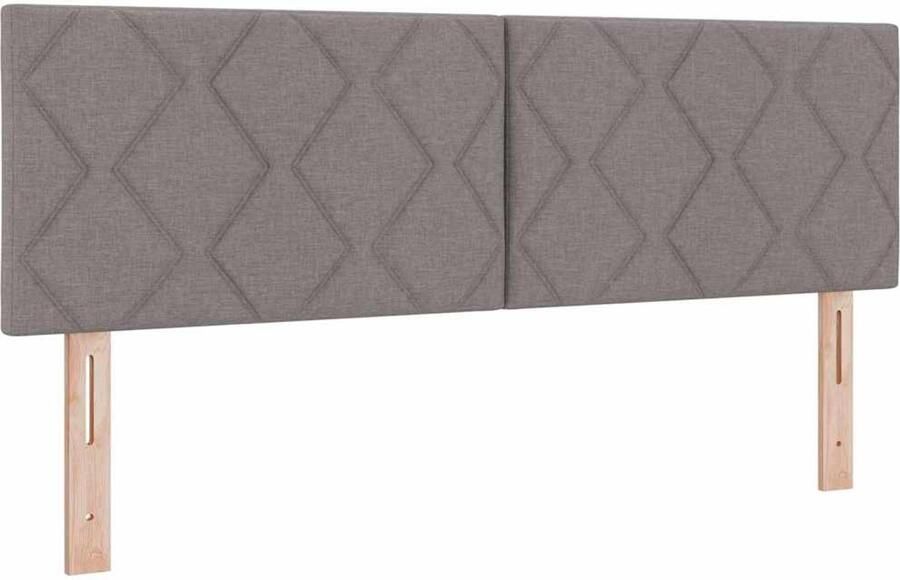 VidaXL Hoofdbord met LED -striplichten Verstelbaar Taupe 160 cm Stof