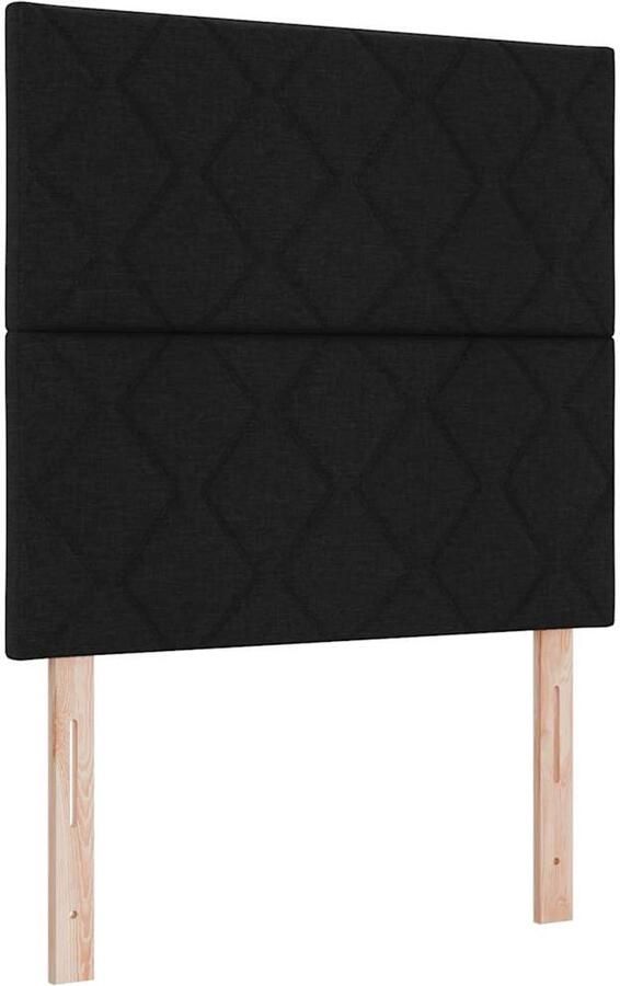 VidaXL Hoofdbord met LED -striplichten Verstelbaar Zwart 100 cm Stof