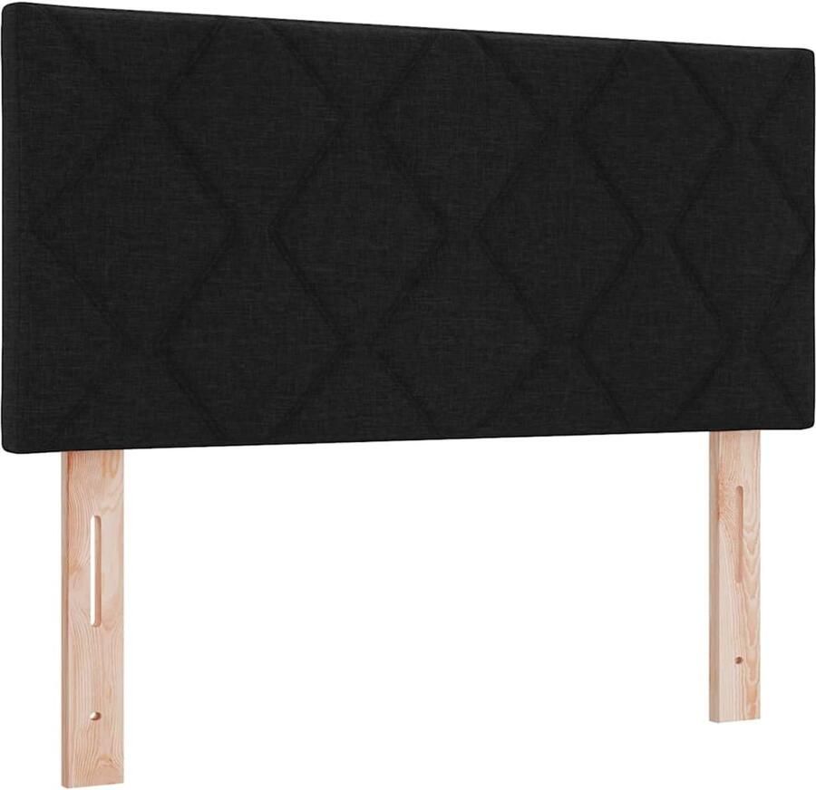 VidaXL Hoofdbord met LED -striplichten met hoofdeinde Zwart 90 cm Stof