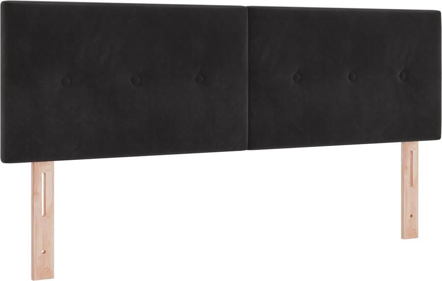 VidaXL Hoofdbord met LED -striplichten Verstelbaar Zwart 80 cm Fluweel