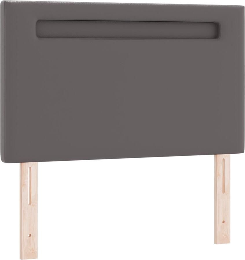 VidaXL Hoofdbord met LED -striplichten Wandgemonteerd Grijs 100 cm PVC