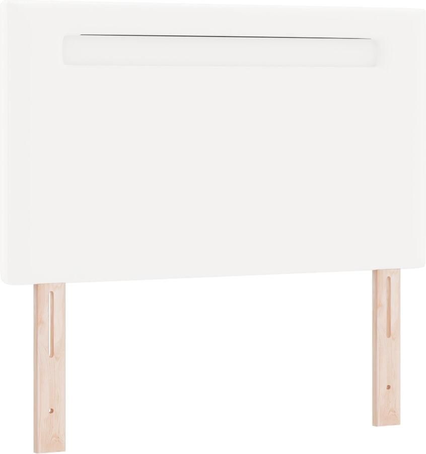 VidaXL Hoofdbord met LED -striplichten Wandgemonteerd Wit 100 cm PVC