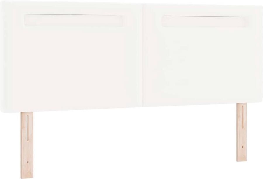 VidaXL Hoofdbord met LED -striplichten Wandgemonteerd Wit 160 cm PVC