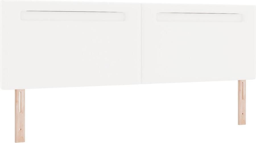 VidaXL Hoofdbord met LED -striplichten Wandgemonteerd Wit 180 cm PVC