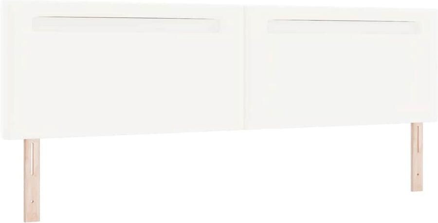 VidaXL Hoofdbord met LED -striplichten Wandgemonteerd Wit 200 cm PVC