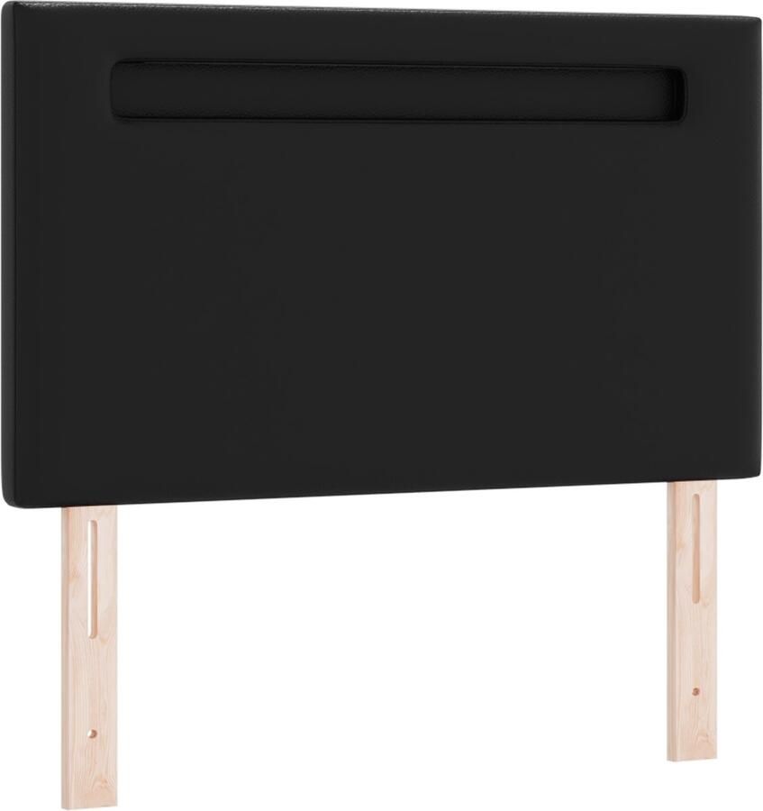 VidaXL Hoofdbord met LED -striplichten Wandgemonteerd Zwart 100 cm PVC