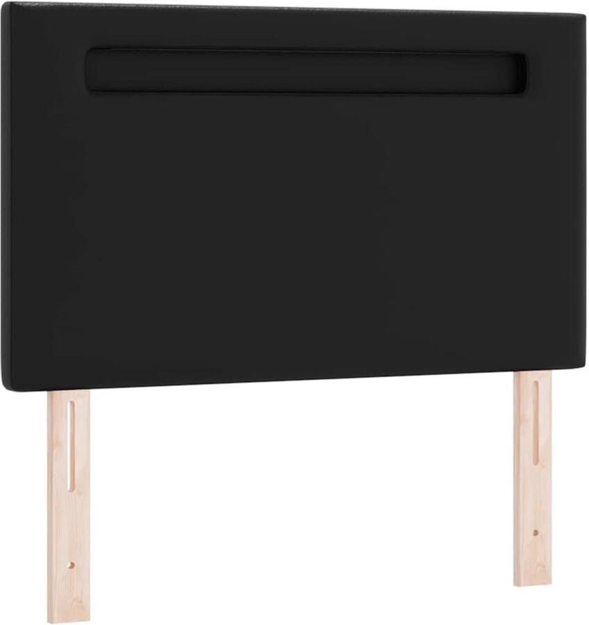 VidaXL Hoofdbord met LED -striplichten Wandgemonteerd Zwart 90 cm PVC