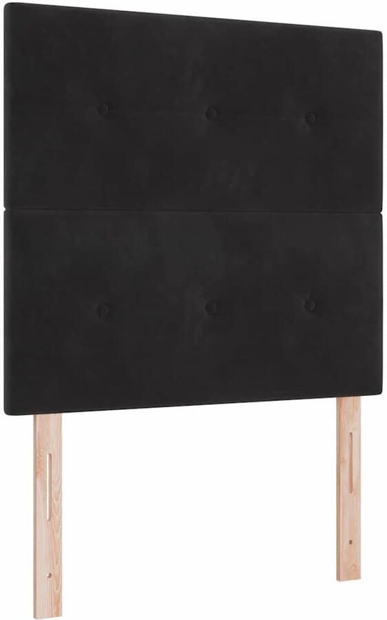 VidaXL Hoofdbord met LED -striplichten Zwart 100 cm Fluweel