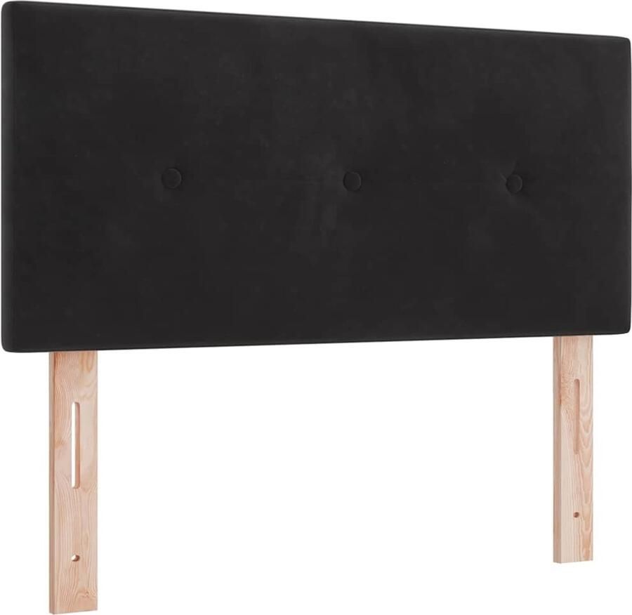 VidaXL Hoofdbord met LED -striplichten Zwart 100 cm Fluweel