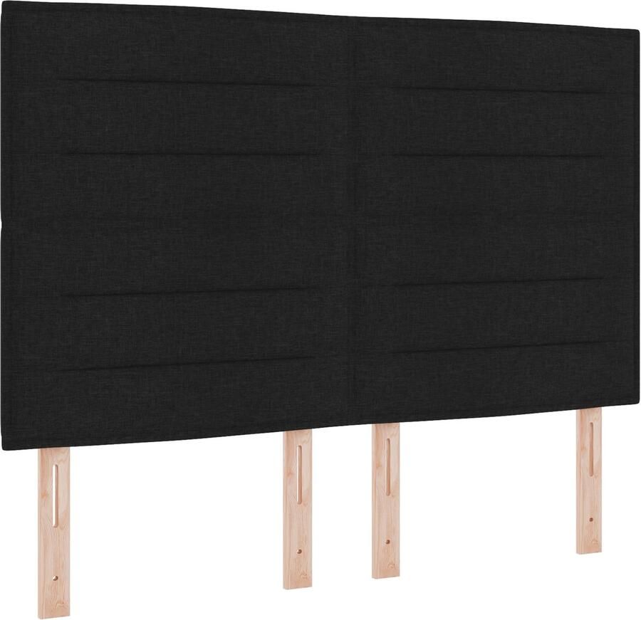 VidaXL Boxspring Bed met Matras Zwart 140x200 cm Stof