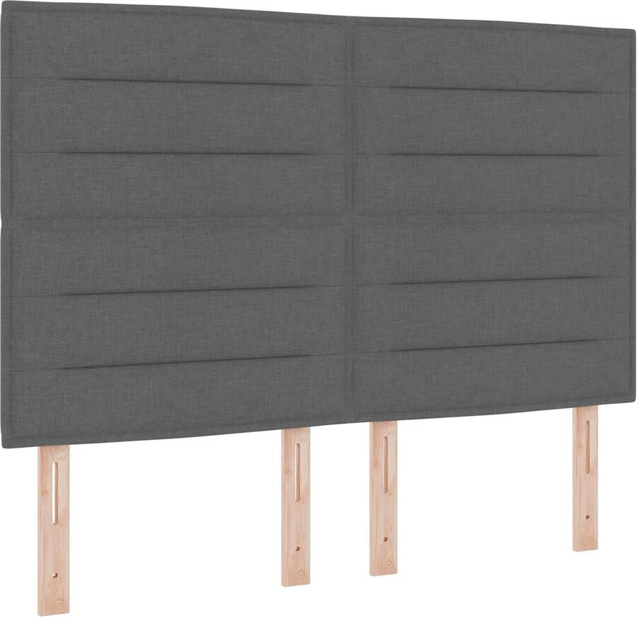 VidaXL Boxspring Bed met Matras Donkergrijs 140x200 cm Stof