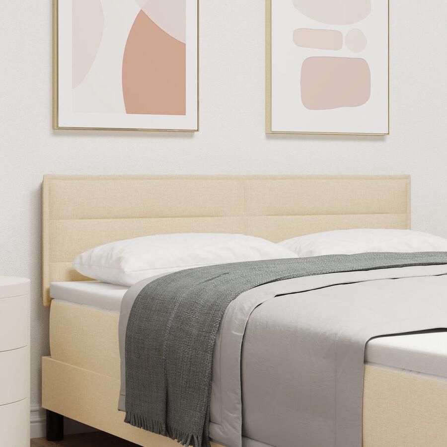 VidaXL Hoofdbord Set van 2 Crème Hout 140 cm Decoratieve inzetstukken