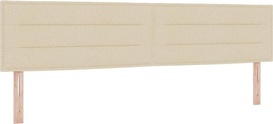 VidaXL Hoofdbord Set van 2 Crème Hout 200 cm lengte Simpel Hoofdbord - Foto 2