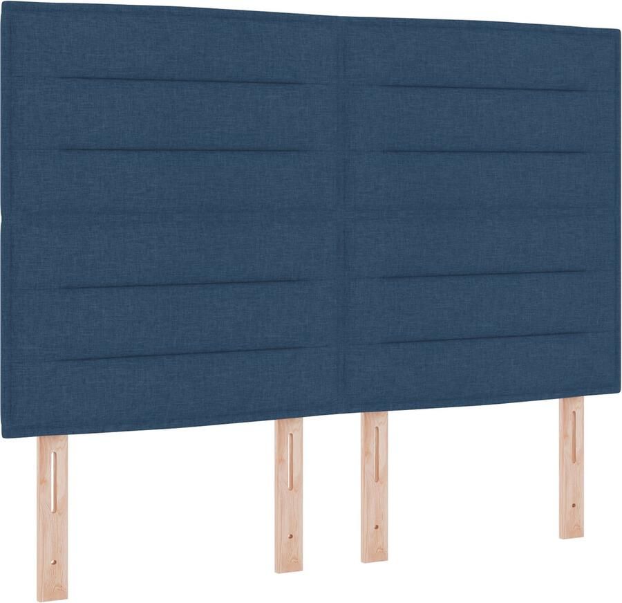 VidaXL Bedframe met Matras Donkerblauw Stof 140 x 200 cm Bedmatras