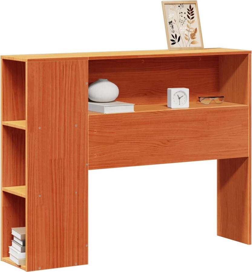 VidaXL Hoofdbord met opbergruimte 100 cm massief grenenhout wasbruin