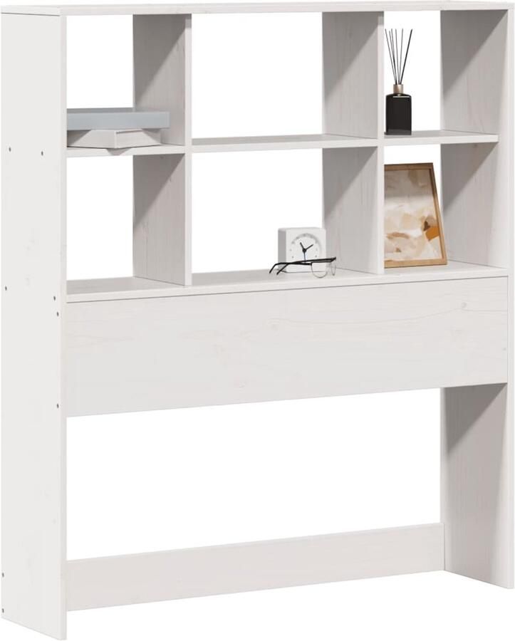 VidaXL Hoofdbord met opbergruimte 100 cm massief grenenhout wit