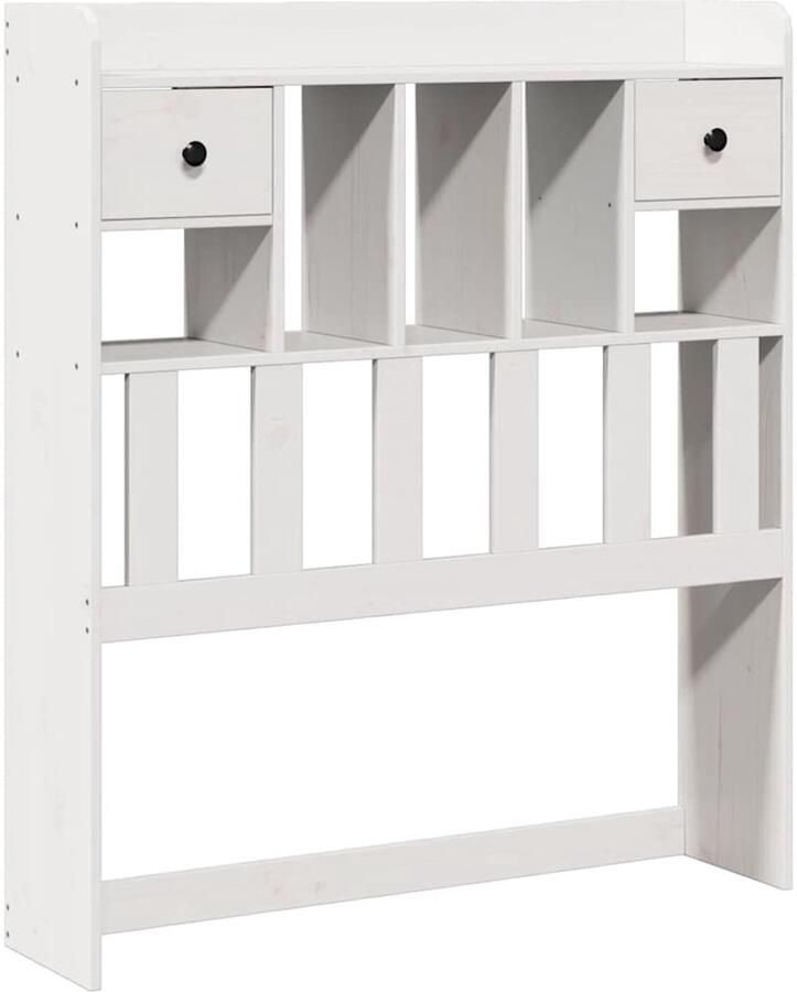 VidaXL Hoofdbord met opbergruimte 100 cm massief grenenhout wit - Foto 3