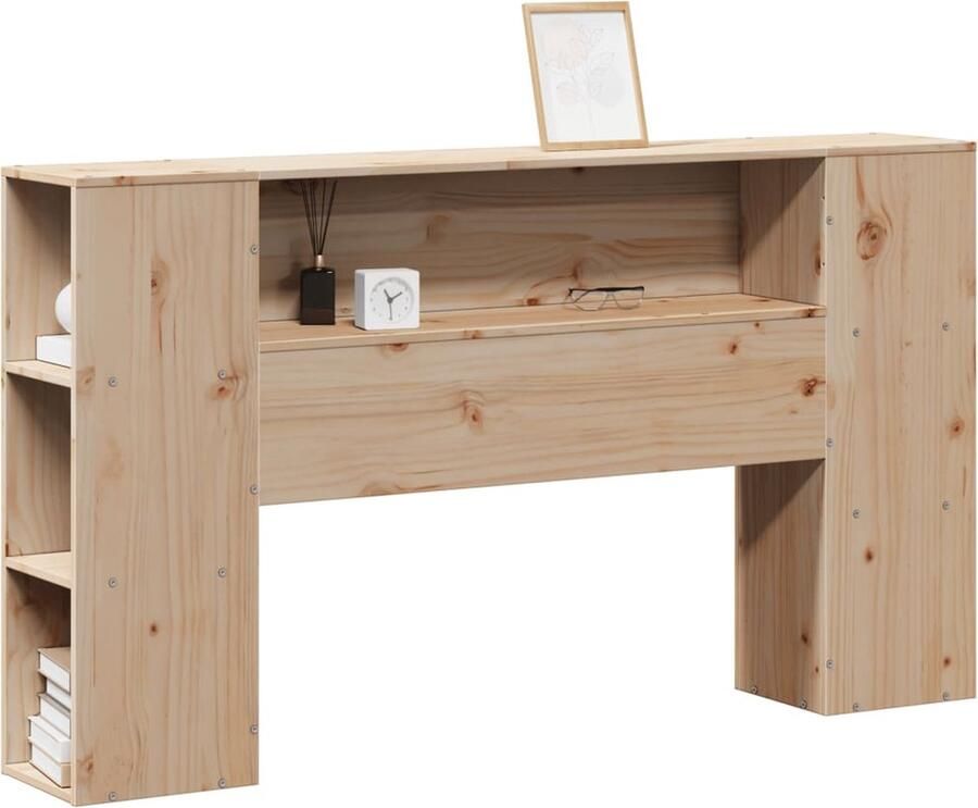 VidaXL Hoofdbord met opbergruimte 135 cm massief grenenhout