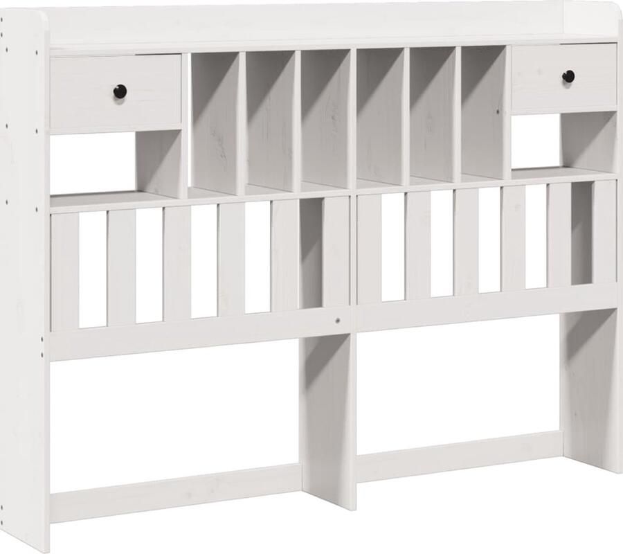 VidaXL Hoofdbord met opbergruimte 150 cm massief grenenhout wit - Foto 2