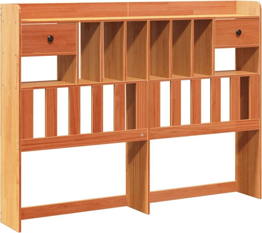 VidaXL Hoofdbord met opbergruimte 160 cm massief grenenhout wasbruin