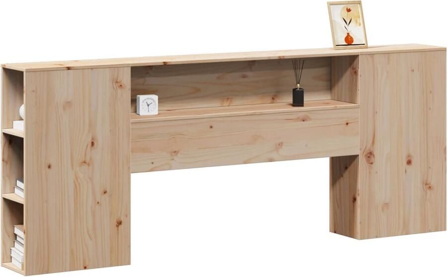 VidaXL Hoofdbord met opbergruimte 180 cm massief grenenhout