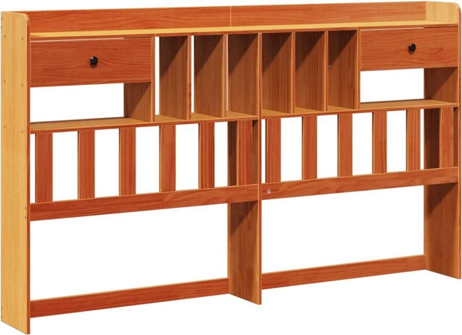 VidaXL Hoofdbord met opbergruimte 180 cm massief grenenhout wasbruin