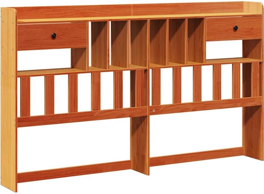 VidaXL Hoofdbord met opbergruimte 180 cm massief grenenhout wasbruin