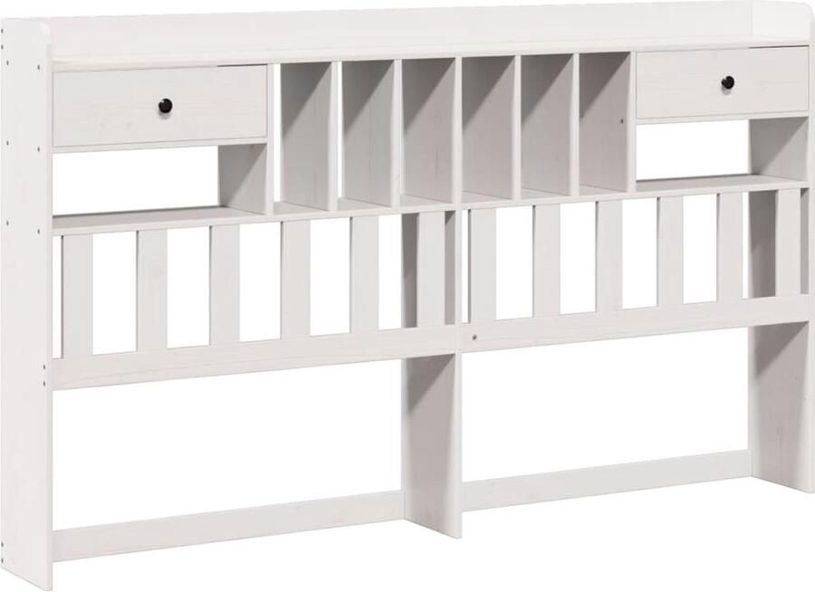 VidaXL Hoofdbord met opbergruimte 200 cm massief grenenhout wit