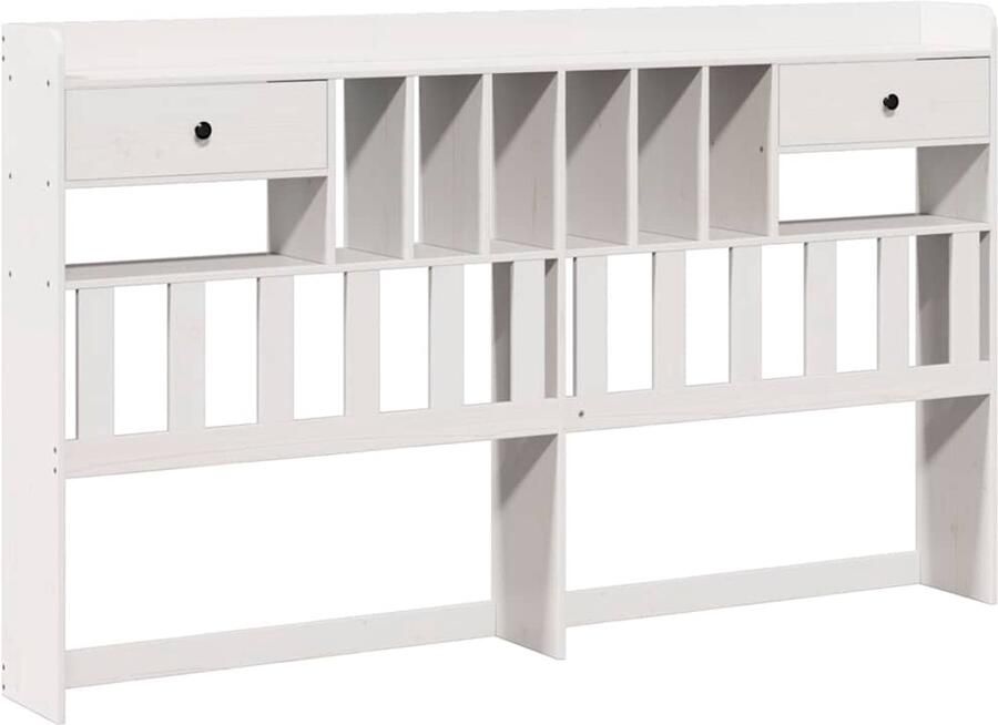 VidaXL Hoofdbord met opbergruimte 200 cm massief grenenhout wit