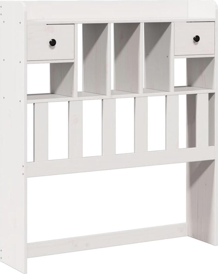 VidaXL Hoofdbord met opbergruimte 90 cm massief grenenhout wit