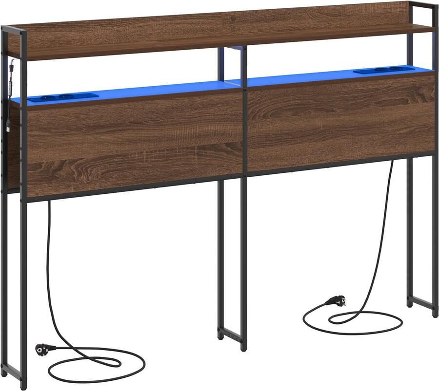 VidaXL Hoofdbord met plank bruin eikenkleur 135 cm Bewerkt hout