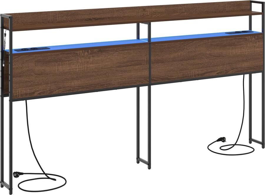 VidaXL Hoofdbord met plank bruin eikenkleur 200 cm Bewerkt hout