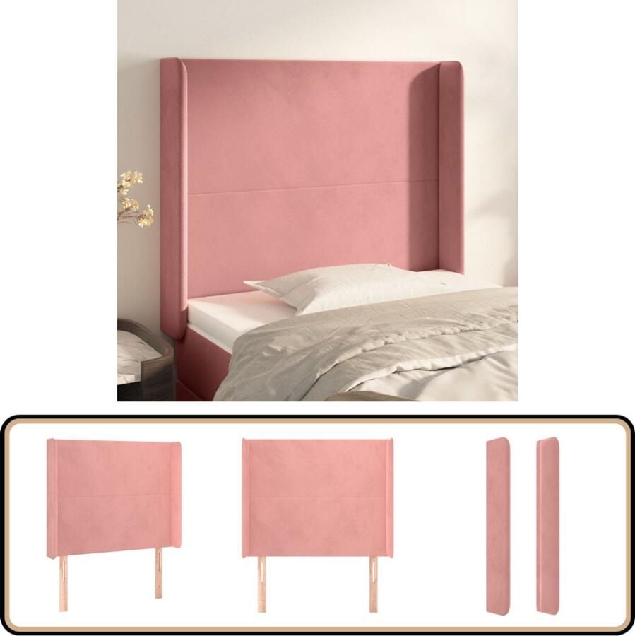 The Living Store Klassiek Hoofdbord Fluwelen Stof Stevige Poten Verstelbare Hoogte Comfortabele Ondersteuning Roze 103x16x118 128cm Klassieke Hoofdbord Fluweel Hoofdbord Roze Hoofdbord Met Randen Bedhoofdbord