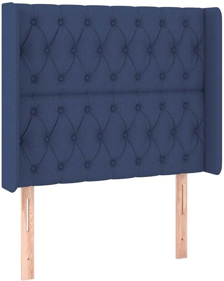 VidaXL Hoofdbord met randen 93x16x118 128 cm stof blauw - Foto 4