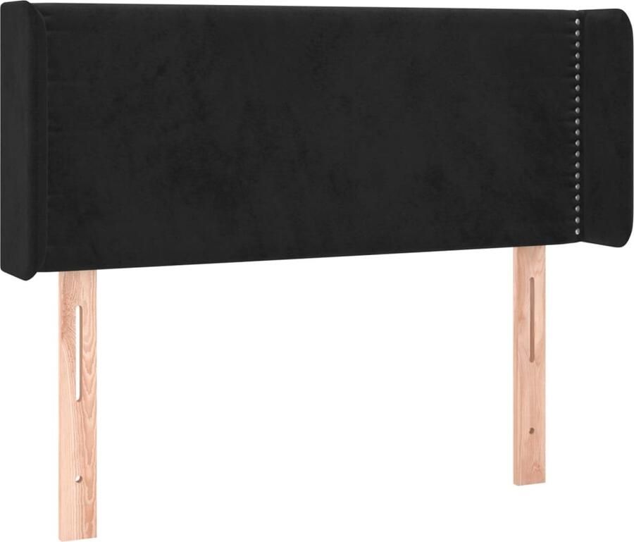 VidaXL Hoofdbord met randen 103x16x78 88 cm fluweel zwart