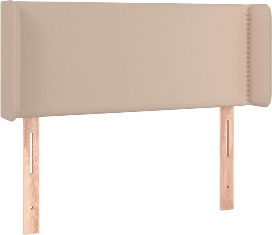 VidaXL Hoofdbord met randen 103x16x78 88 cm kunstleer cappuccinokleur