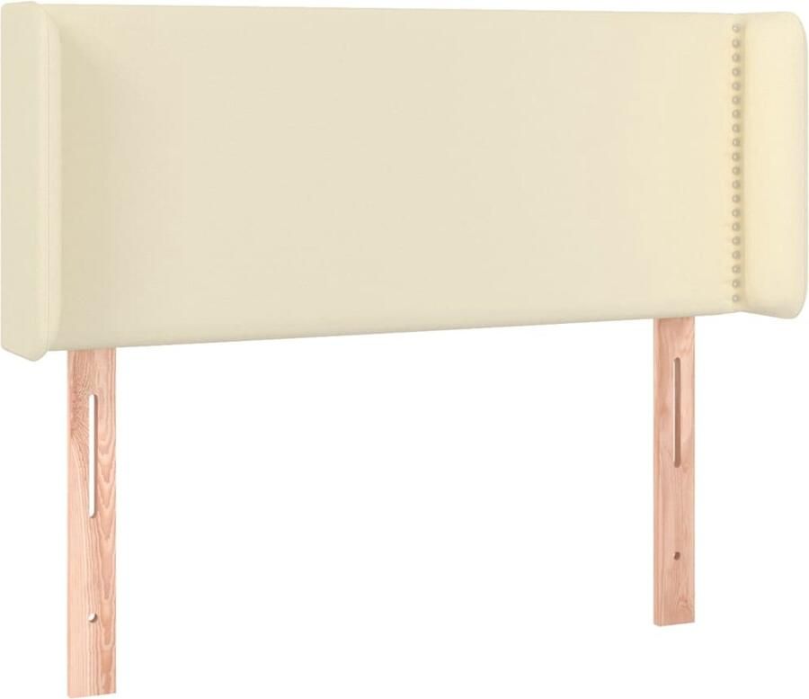 VidaXL Hoofdbord met randen 103x16x78 88 cm kunstleer crÃ¨mekleurig - Foto 4