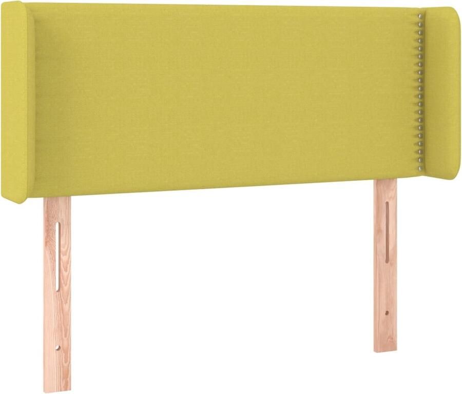 VidaXL Hoofdbord met randen Groen 103x16x78 88 cm Hoofd Bord Hoofdkussen Beddecoratie Slaap Accessoires Groene Kamer Stoffen Hoofdbord - Foto 2