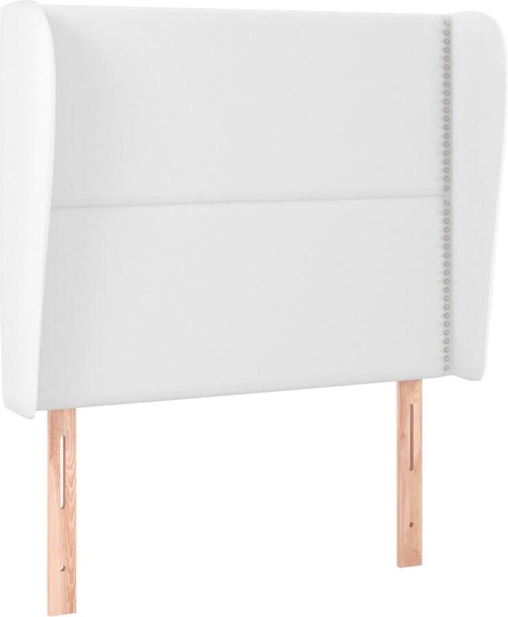 VidaXL Hoofdbord met randen 103x23x118 128 cm kunstleer wit