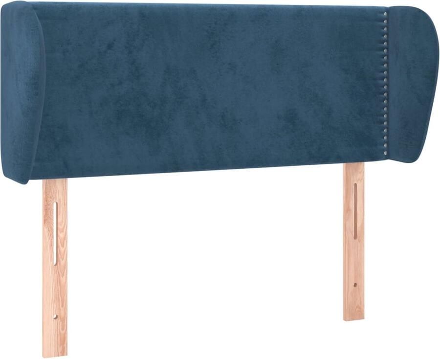 VidaXL Hoofdbord met randen 103x23x78 88 cm fluweel donkerblauw