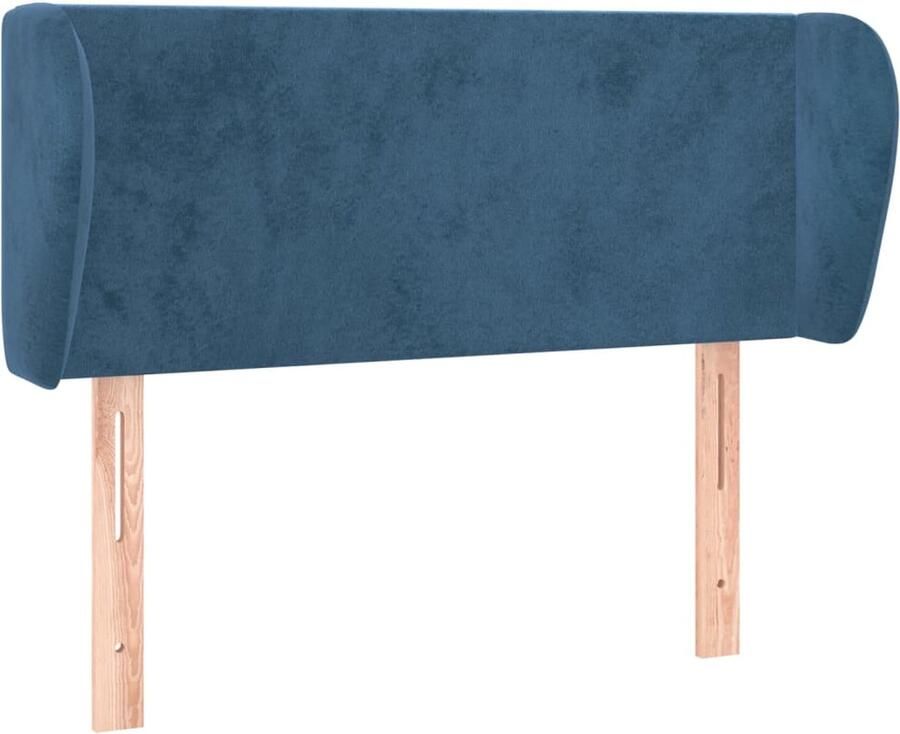 VidaXL Hoofdbord met randen 103x23x78 88 cm fluweel donkerblauw - Foto 4