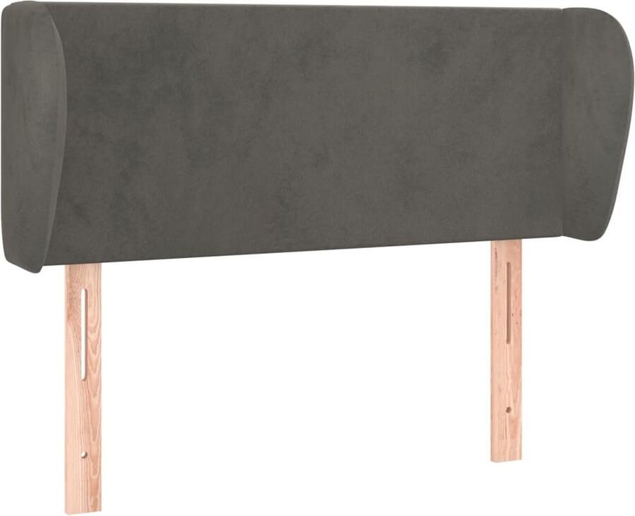 VidaXL Hoofdbord met randen 103x23x78 88 cm fluweel donkergrijs